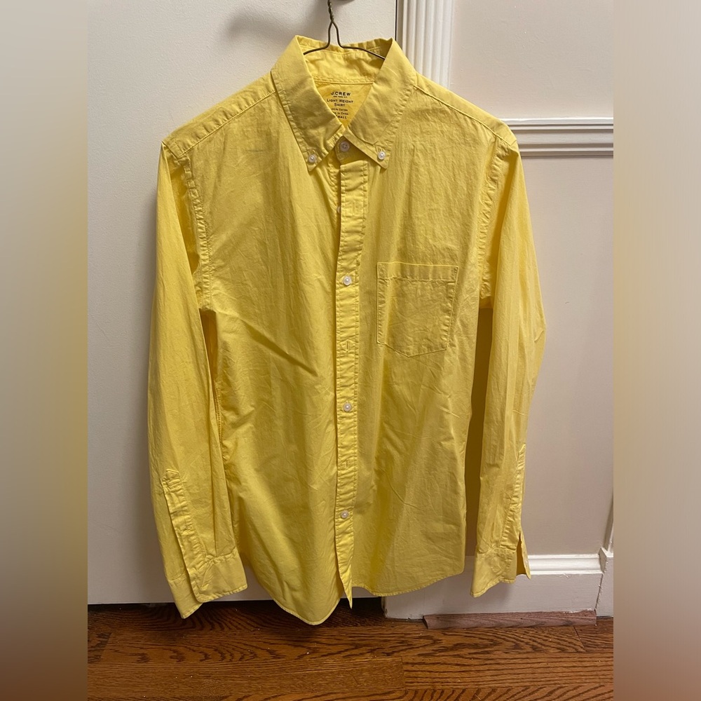 J.Crew yellow long sleeve button down shirt